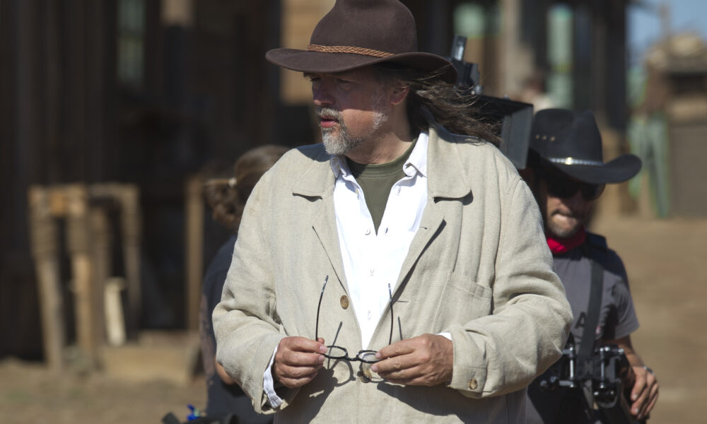 Kristian Levring on the set of The Salvation