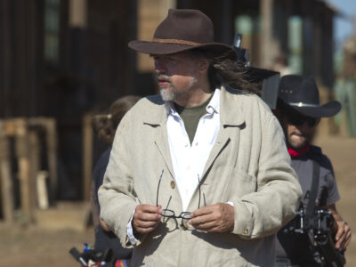 Kristian Levring on the set of The Salvation